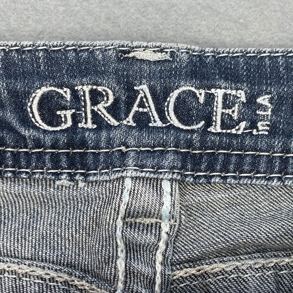 Grace in LA Blue Jeans Bootcut Embroidered Embellished Pockets Womens 28 - Picture 3 of 10